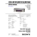 Sony CDX-M7810, CDX-M7815X, CDX-M7850 Service Manual