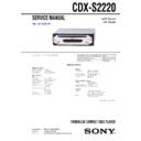 Sony CDX-S2220 Service Manual