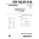 Sony EXR-105, XR-3740 Service Manual