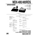 Sony MDX-400, MDX-400RDS (serv.man3) Service Manual