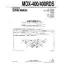 Sony MDX-400, MDX-400RDS Service Manual