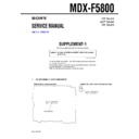 Sony MDX-F5800 (serv.man2) Service Manual