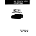 Sony MDX-U1 Service Manual