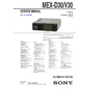Sony MEX-D30, MEX-V30 Service Manual