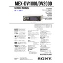 Sony MEX-DV1000, MEX-DV2000 Service Manual