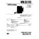 Sony WM-DX100 Service Manual