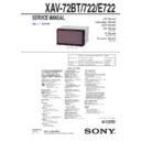 Sony XAV-722, XAV-72BT, XAV-E722 Service Manual