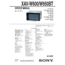 Sony XAV-W600, XAV-W650BT Service Manual