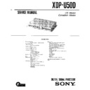 Sony XDP-U50D, XR-U700RDS, XR-U800RDS Service Manual