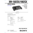 Sony XM-1502SX, XM-1902GX Service Manual