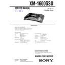 Sony XM-1600GSD Service Manual