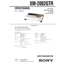 Sony XM-2002GTR Service Manual