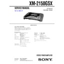 Sony XM-2150GSX Service Manual