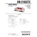Sony XM-2165GTX Service Manual