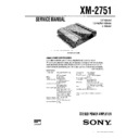 Sony XM-2751 Service Manual