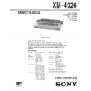 Sony XM-4026 Service Manual