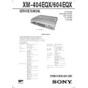 Sony XM-404EQX, XM-604EQX Service Manual