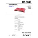 Sony XM-504Z Service Manual