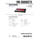Sony XM-D6000GTX Service Manual