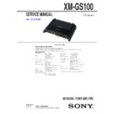 Sony XM-GS100 Service Manual