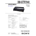 Sony XM-GTR7040 Service Manual