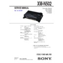Sony XM-N502 Service Manual