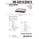 Sony XM-SD51X, XM-SD61X Service Manual