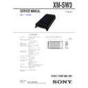 Sony XM-SW3 Service Manual