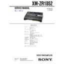 Sony XM-ZR1852 Service Manual