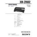 Sony XM-ZR602 Service Manual