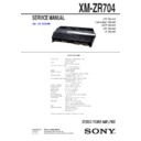 Sony XM-ZR704 Service Manual