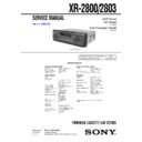 Sony XR-2800, XR-2803 Service Manual