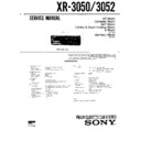 Sony XR-3050, XR-3052 Service Manual