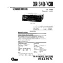 Sony XR-340, XR-430 Service Manual