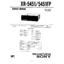 Sony XR-5451, XR-5451FP Service Manual