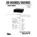 Sony XR-5600RDS, XR-5601RDS Service Manual