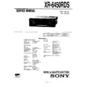 Sony XR-6450RDS Service Manual