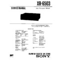 Sony XR-6503 Service Manual
