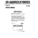 Sony XR-6600RDS, XR-6700RDS (serv.man3) Service Manual