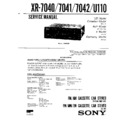 Sony XR-7040, XR-7041, XR-7042, XR-U110 Service Manual