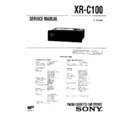 Sony XR-C100 Service Manual