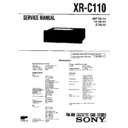 Sony XR-C110 (serv.man2) Service Manual