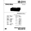 Sony XR-C111 Service Manual