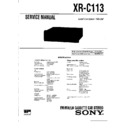 Sony XR-C113 Service Manual