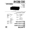 Sony XR-C200, XR-C202 Service Manual