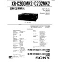 Sony XR-C200MK2, XR-C202MK2 Service Manual