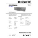 Sony XR-C540RDS Service Manual