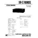 Sony XR-C700RDS Service Manual