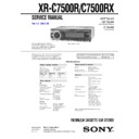 Sony XR-C7500R, XR-C7500RX Service Manual