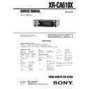 Sony XR-CA610X Service Manual